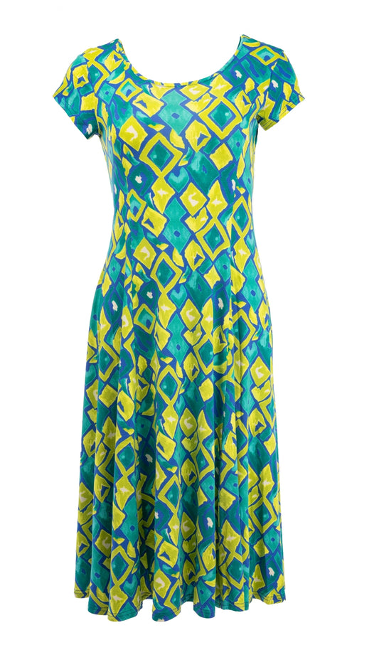 Evy Long SS Lime Ikat Tricot | Lime