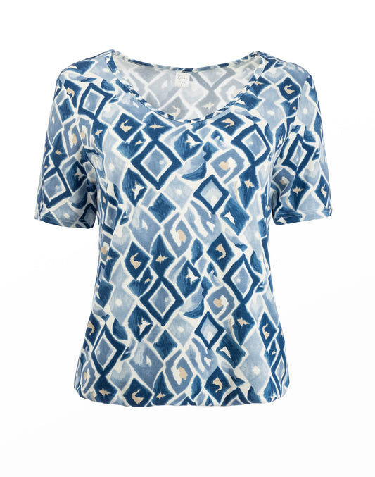 Xavier SS Denim Ikat Tricot | Denim