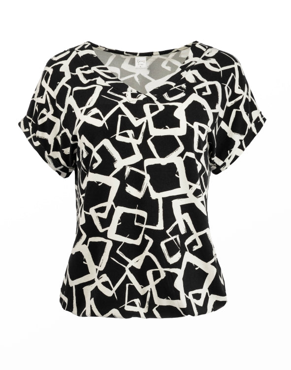 Noxan Black Playful Squares Tricot | Black