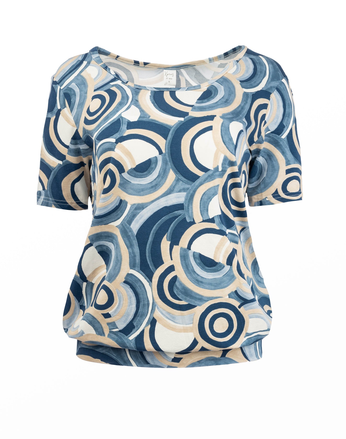 Ally P 1/2 SS Denim Circles Tricot | Denim