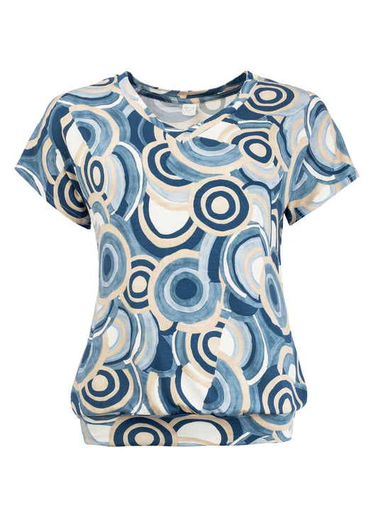 Mana SS Denim Circles Tricot | Denim