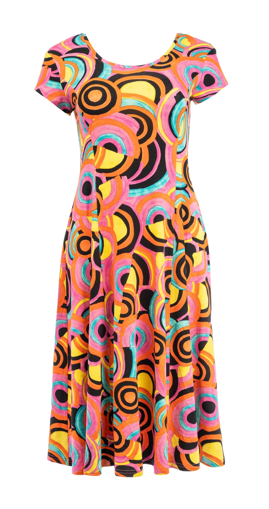 Evy Long SS Orange Circles Tricot | Orange