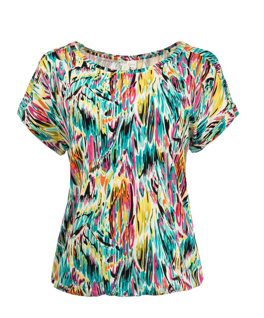 Brisia Plain SS Colored Abstract Stripes Tricot | Colored