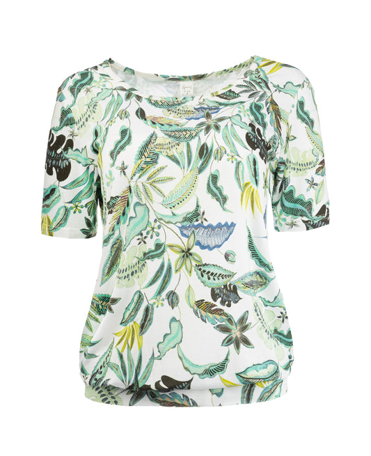 Ally P 1/2 SS Green Flower Field Tricot | Green