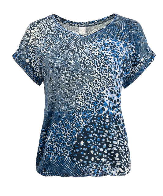 Nox P SS Blue Animal Moxed Patchwork Tricot | Blue