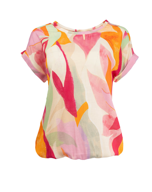 Brisia Plain SS Pink Peacock Tropicana Linnenlook | Pink Peacock
