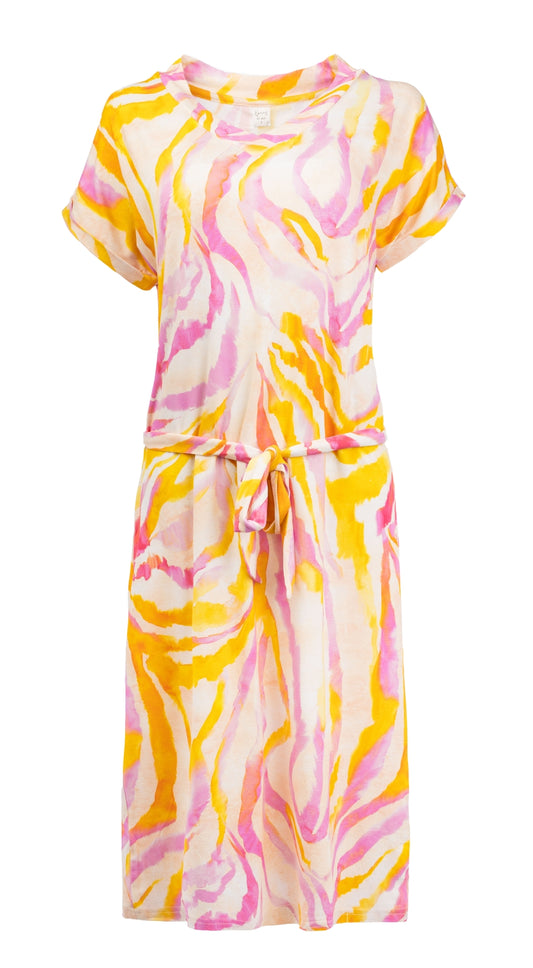 Mary SS Orange Colorful Zebra Tricot | Orange