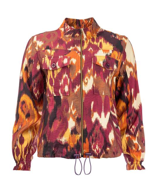 Ruan-B LS Beet Red Funky Ikat Woven | Beet Red