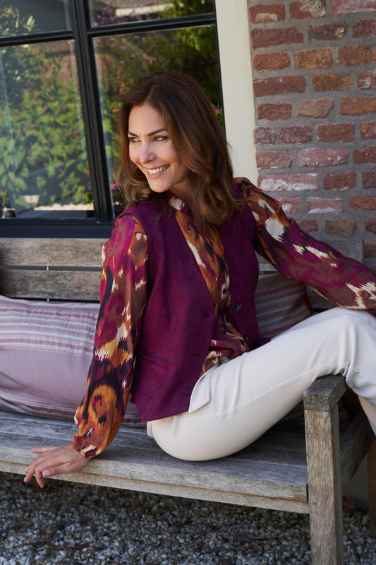 Luciena LS Beet Red Funky Ikat Woven | Beet Red