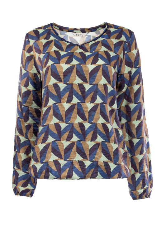 Nox-PW LS Canal Blue Sea Style Shiny Woven | Canal Blue