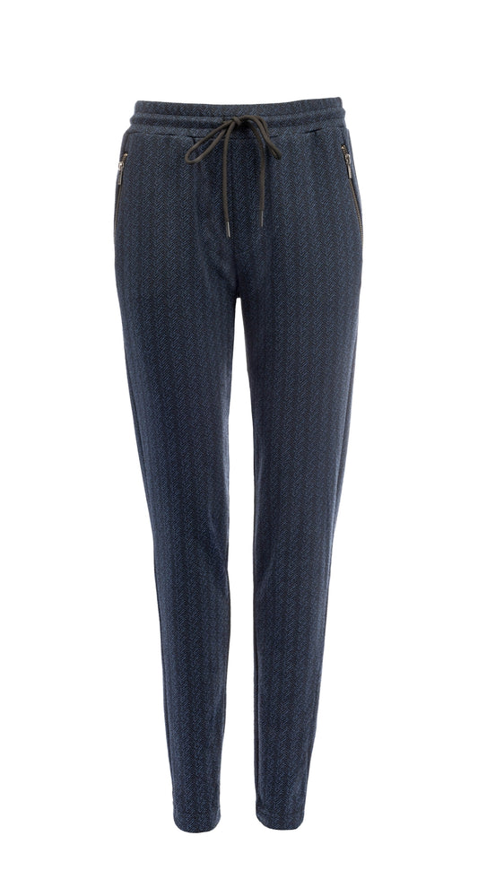 Noran Marine Minimal Herringbone Jacquard Knit | Marine