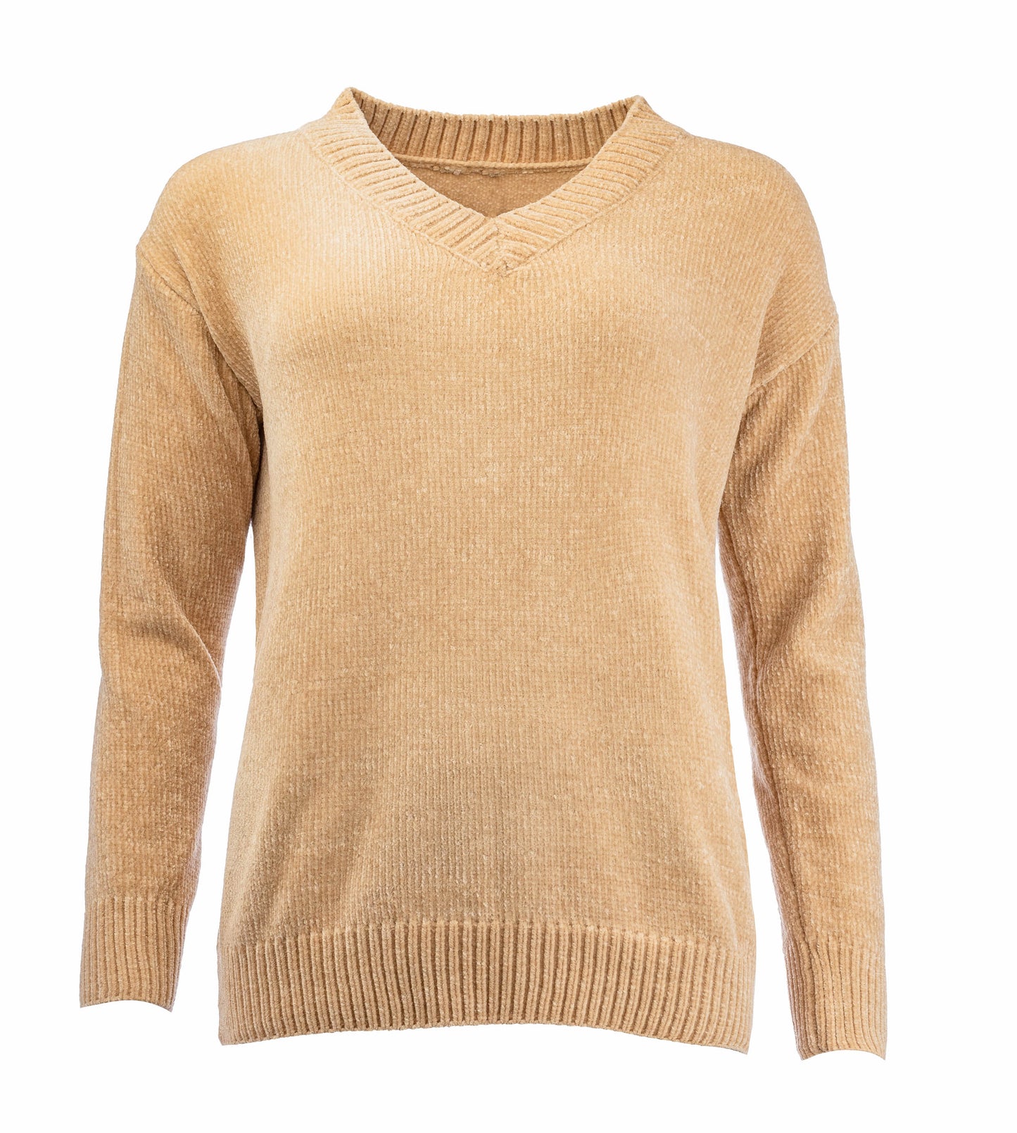 Simon Plain LS Heavy Chenille Knit | Cuban Sand