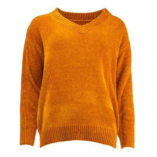 Simon Plain LS Heavy Chenille Knit | Golden Oak