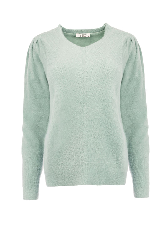 Belins LS-RMJ Furry Knit | Cameo Blue