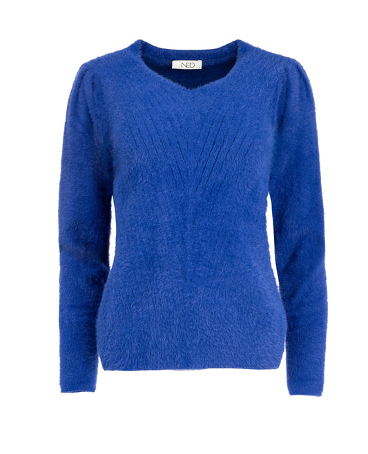Belins LS-RMJ Furry Knit | Surf Blue