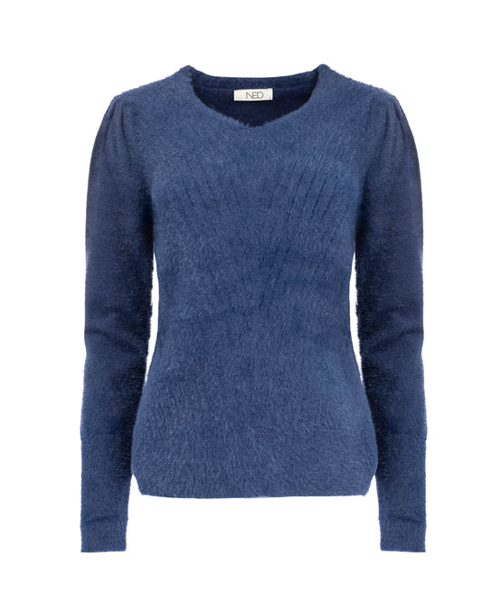 Belins LS-RMJ Furry Knit | Medival Blue
