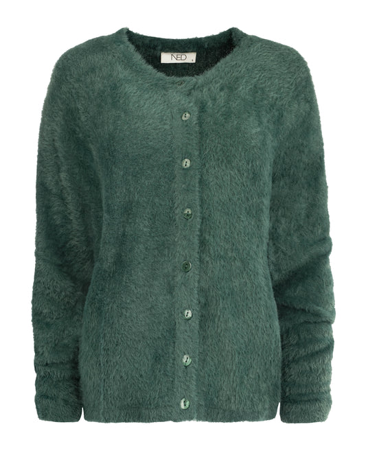 Frino LS-RMJ Furry Knit | Sea Moss Green