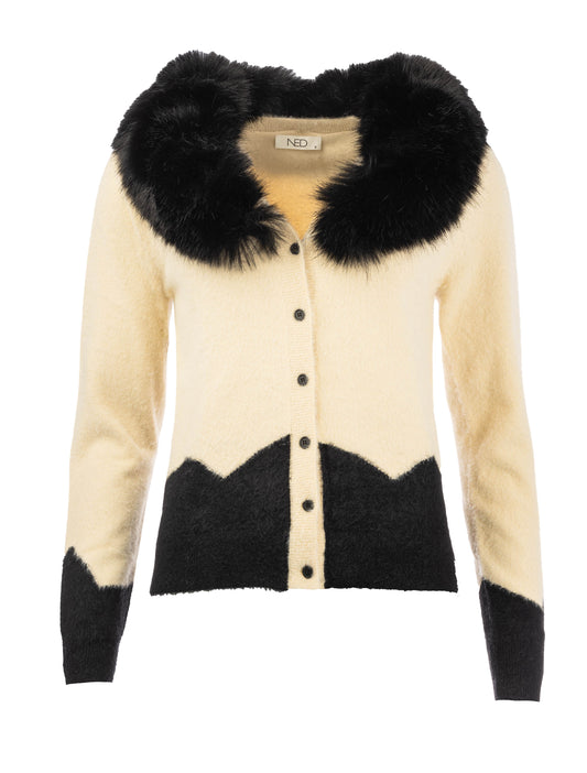 Fury Fancy LS-RMJ Furry Knit | Shortbread-Black