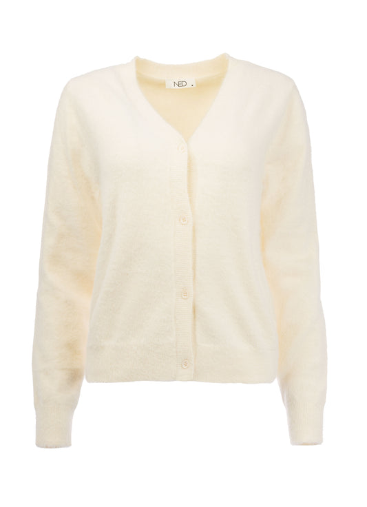 Fury Plain LS-RMJ Furry Knit | Ecru