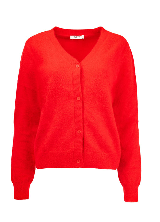 Fury Plain LS-RMJ Furry Knit | Red