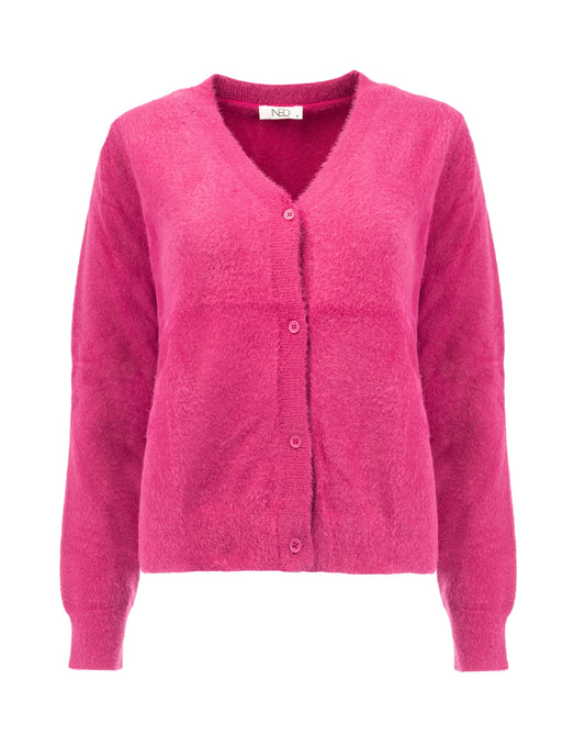 Fury Plain LS-RMJ Furry Knit | Fuchsia Red