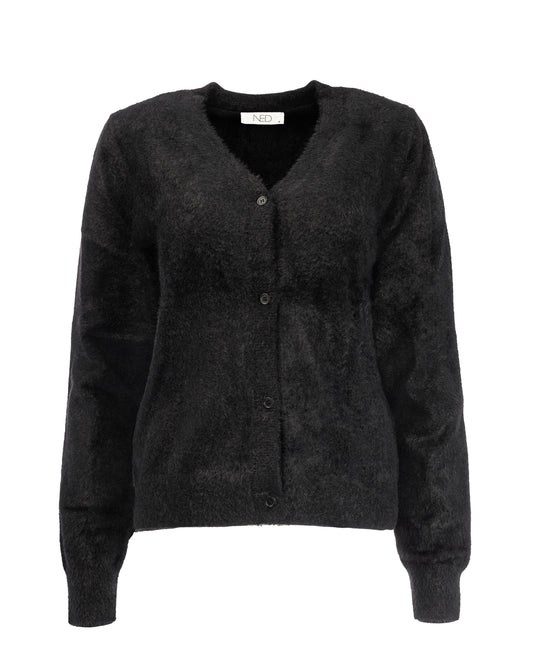 Fury Plain LS-RMJ Furry Knit | Black