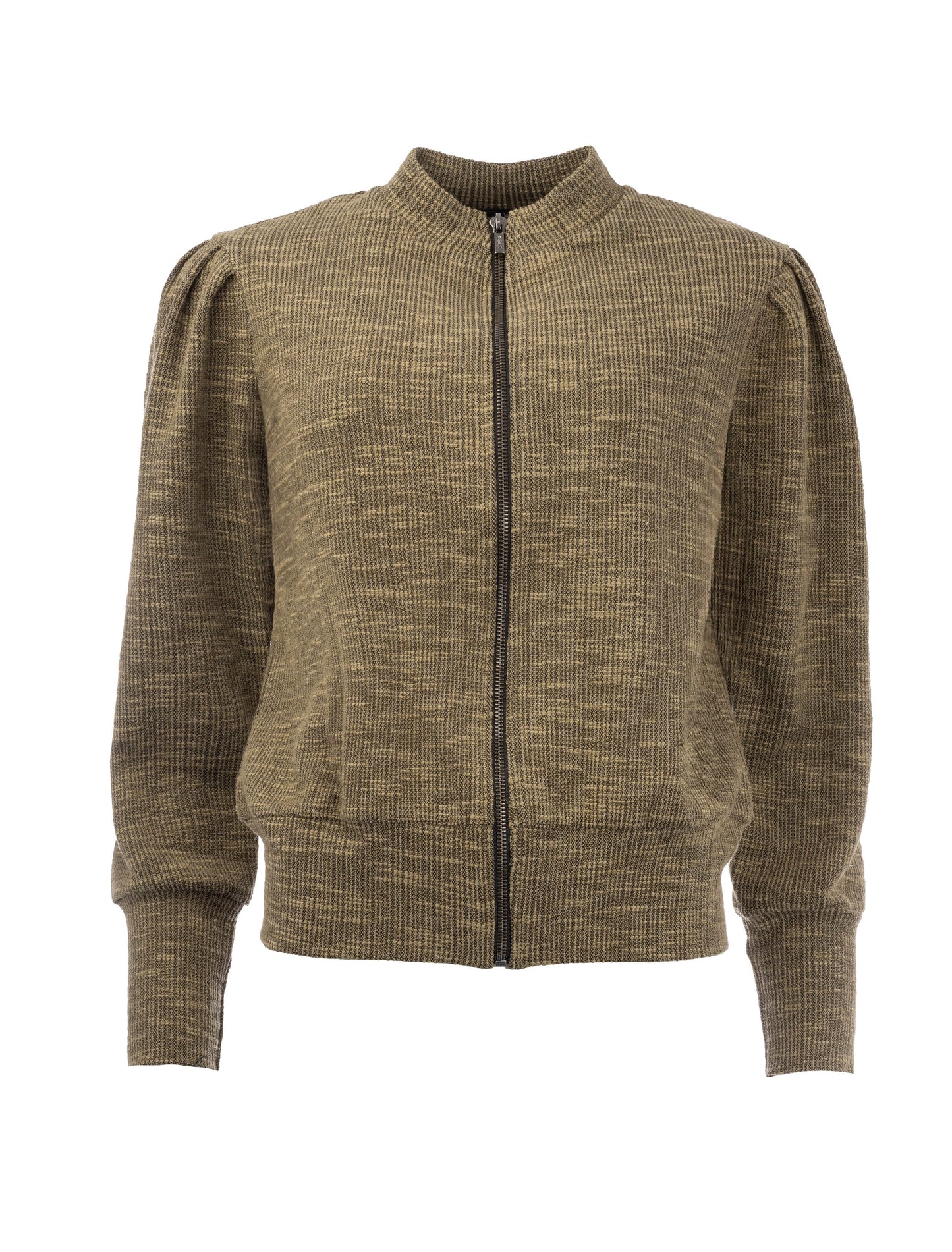 Marylou Plain LS Jacquard Knit | Army