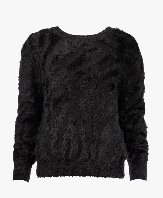 Feathers LS-RMJ Furry Zebra | Black-Black