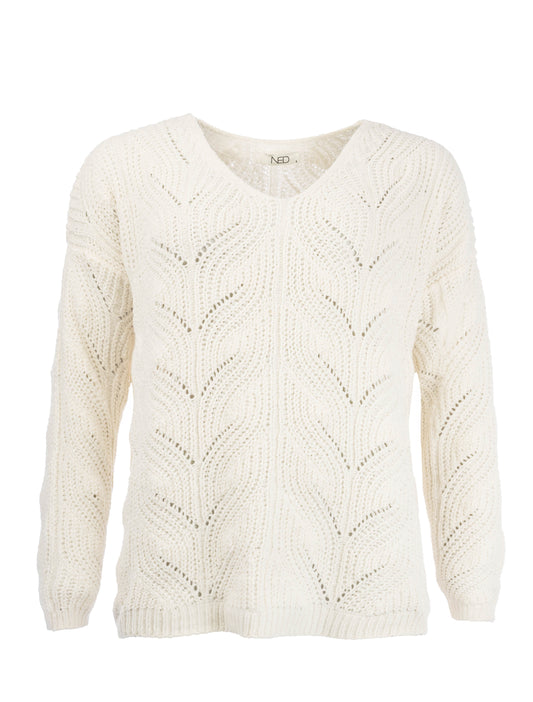 Olney LS-RML Heavy Chenille Knit | Ecru