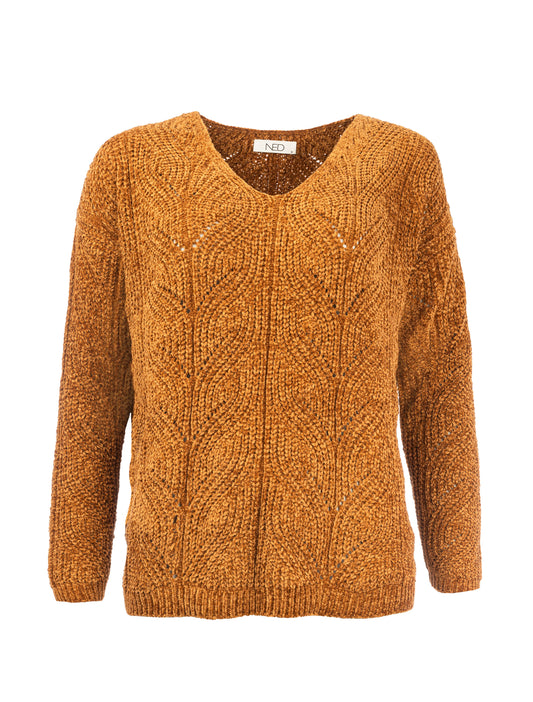 Olney LS-RML Heavy Chenille Knit | Lion Brown