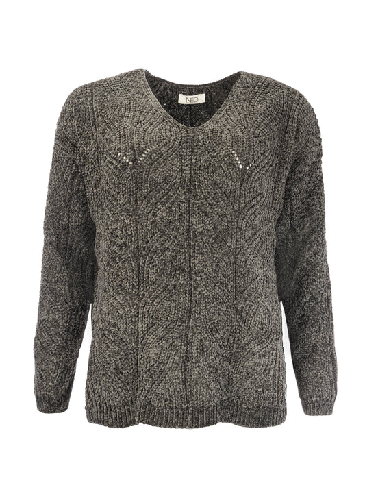 Olney LS-RML Heavy Chenille Knit | Ash Grey