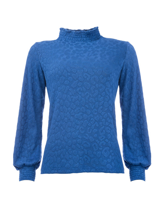 Smock LS TR Animal Jacquard Knit | Kobalt