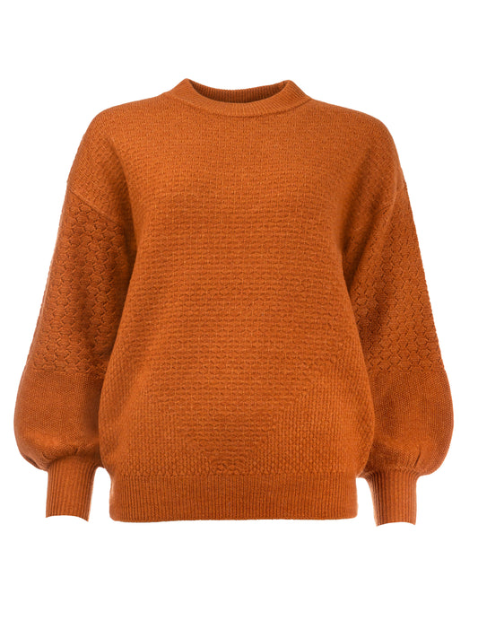 Newmills LS-RML Structure Knit | Adobe Brown