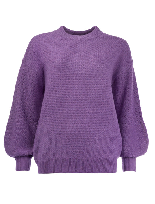 Newmills LS-RML Structure Knit | Purple Saphire