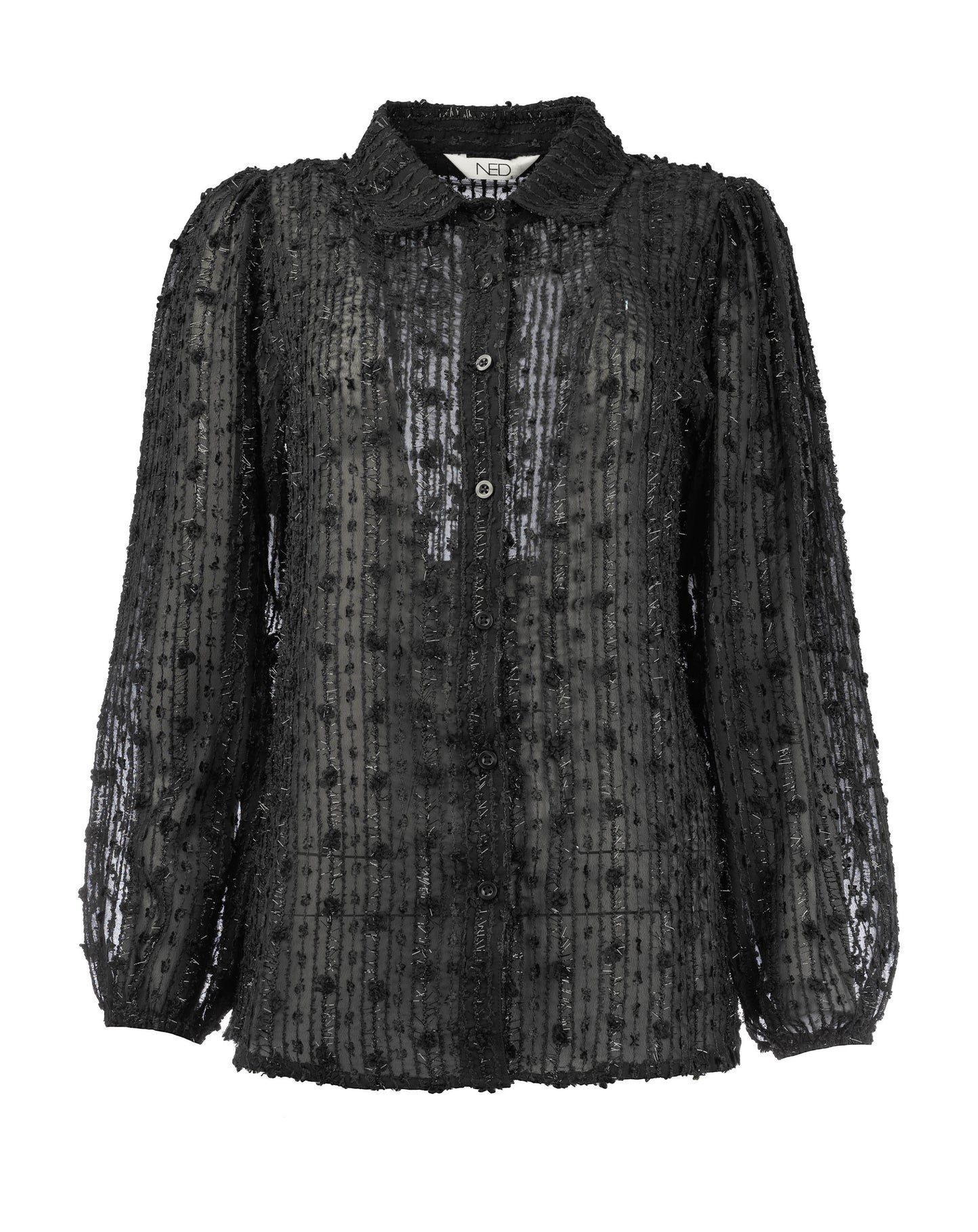 Mayliera LS-RMJ Fancy Stripe Voile | Black