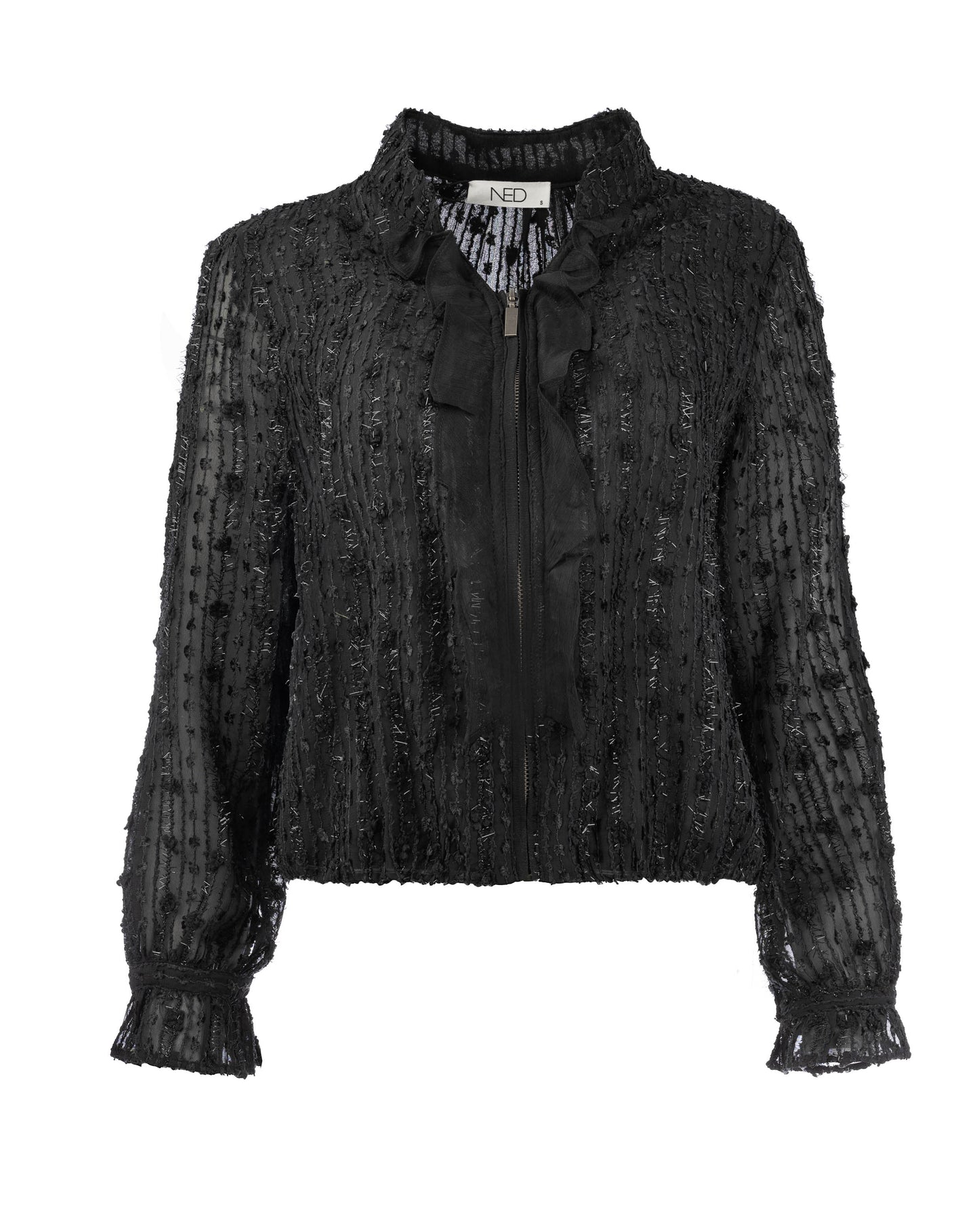 Milom LS-RMJ Fancy Stripe Voile | Black
