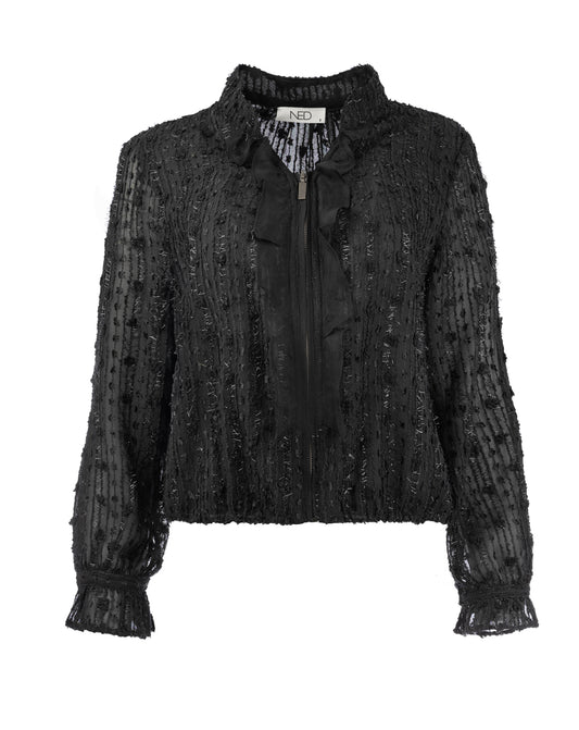 Milom LS-RMJ Fancy Stripe Voile | Black