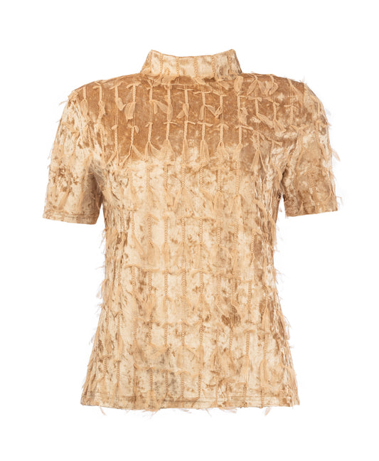 Milans Plain 1/2 SS Velvet Feather | Ginger Sand