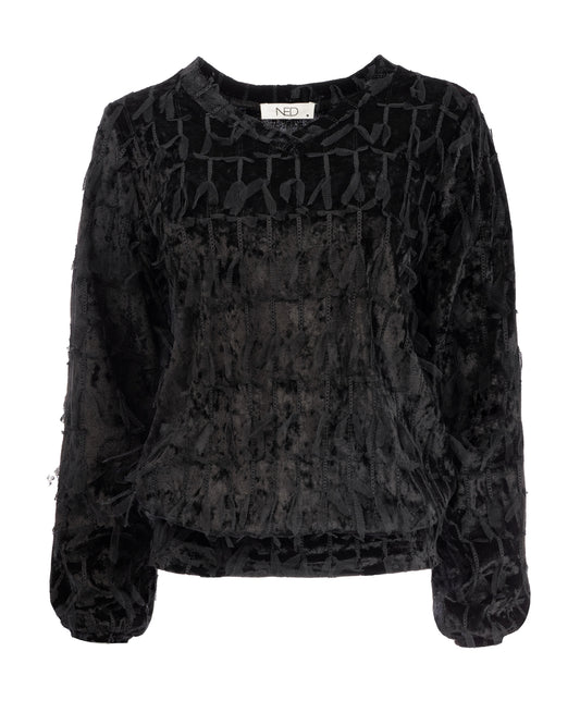 Veraya LS Velvet Feather | Black