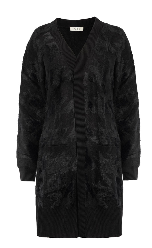 Padstow LS-RMJ Furry Print Knit | Black-Black