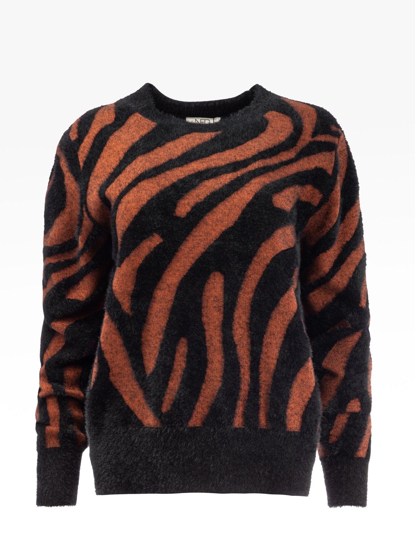 Flair LS-RMJ Furry Print Knit | Tortoise Shell-Black