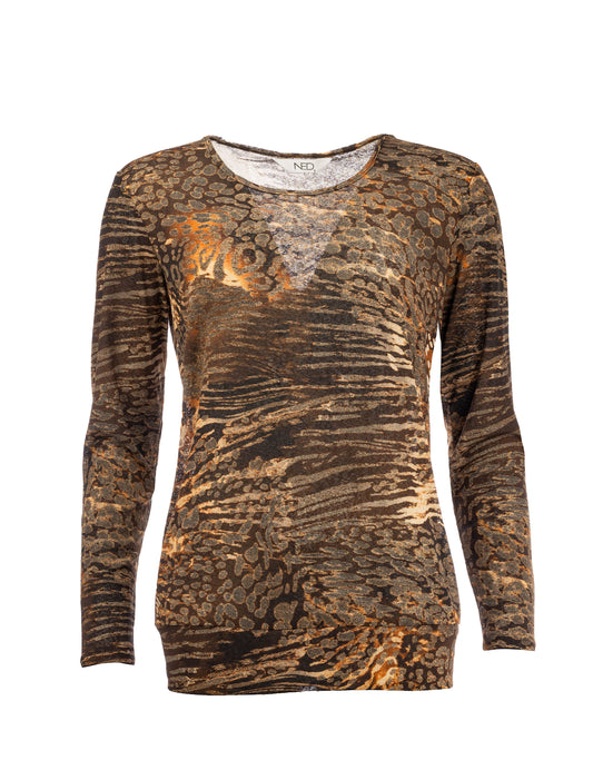 Ally-P LS Beech Green Animal Mix Tricot | Beech Green