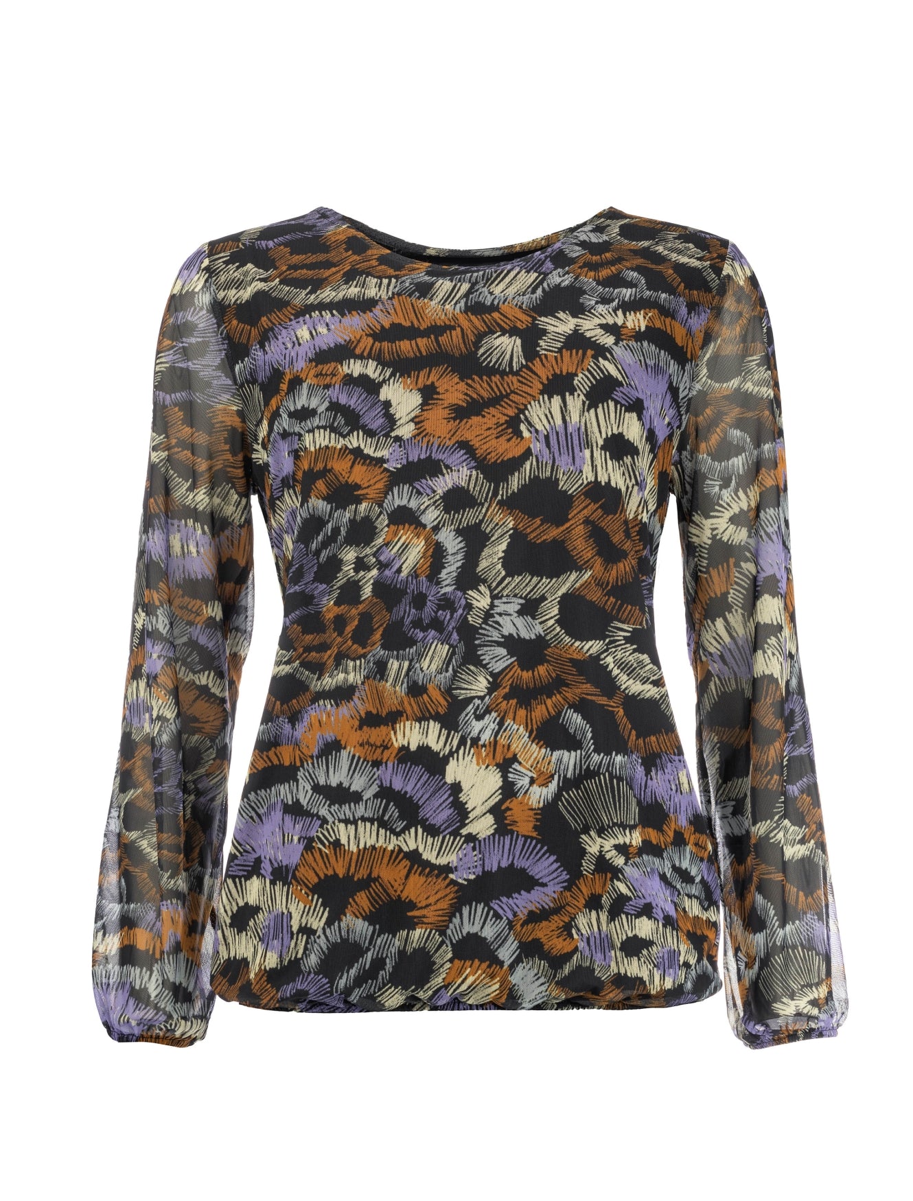 Delina -D LS Black Play Of Lines Mesh | Black