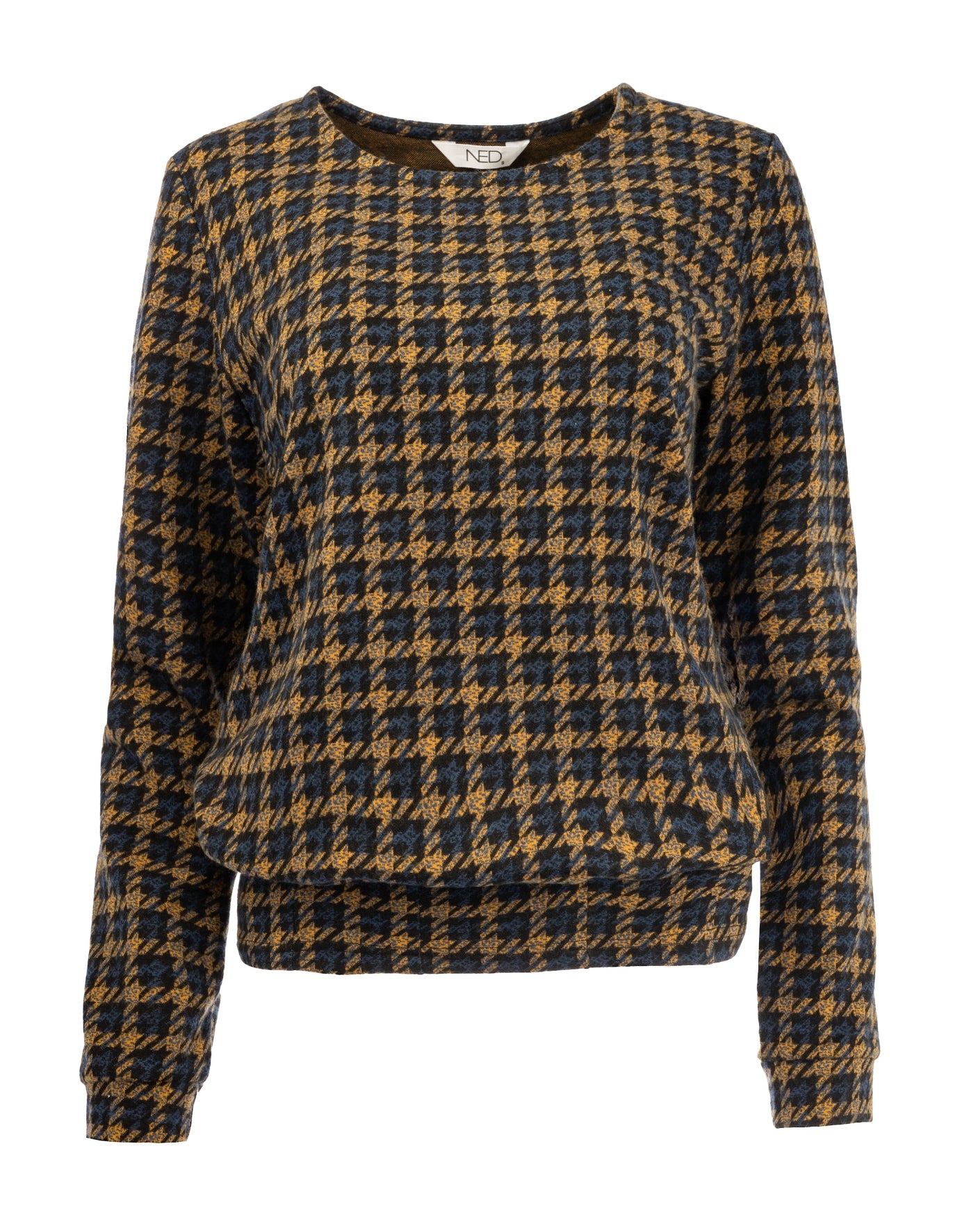 Cela Plain LS Estate Blue Pepita Jacquard | Estate Blue