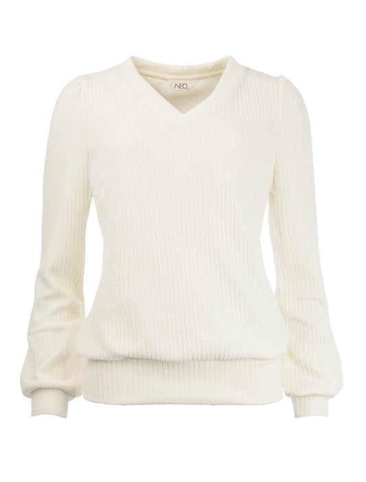Veraya LS-RMJ Stretch Rib | Ecru