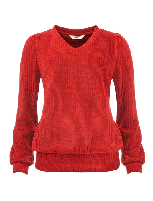 Veraya LS-RMJ Stretch Rib | Rhubarb Red