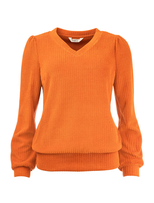 Veraya LS-RMJ Stretch Rib | Rust Orange