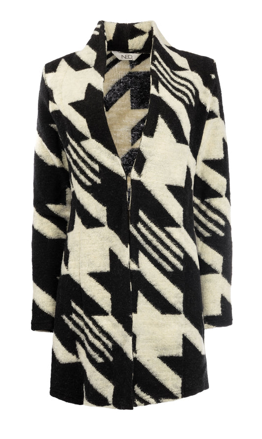 Celine Long LS Black Timeless Pied de Coq Heavy Knit | Black