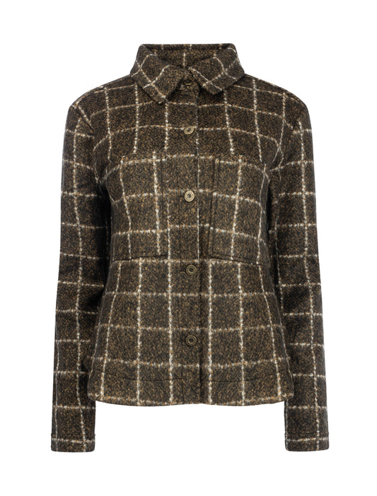 Peri LS-NC Chocolate Brown Subjects Jacquard | Chocolate Brown