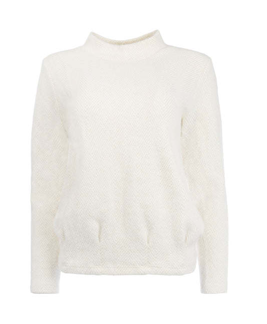 Mersea LSHerringbone Lurex Jacquard | Optical White